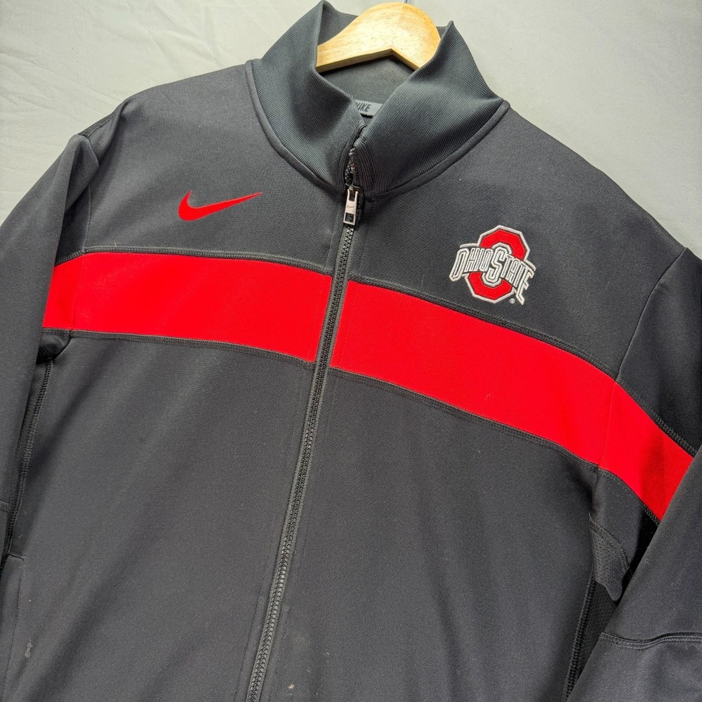 Ohio State Buckeyes Nike Full Zip Jacket Mens Medium Black Dri Fit NCAA